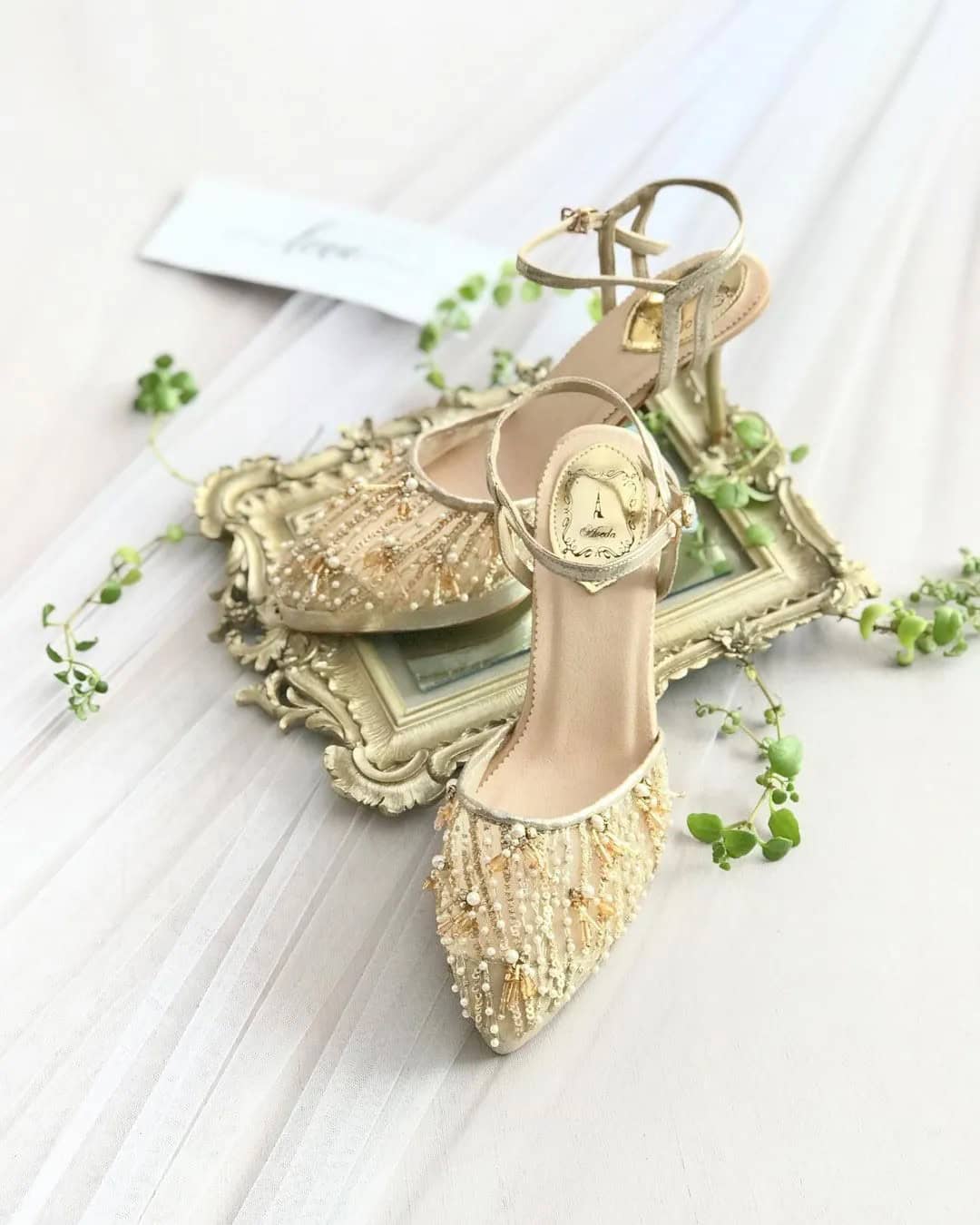 Vintage Gold Shoes Wedding