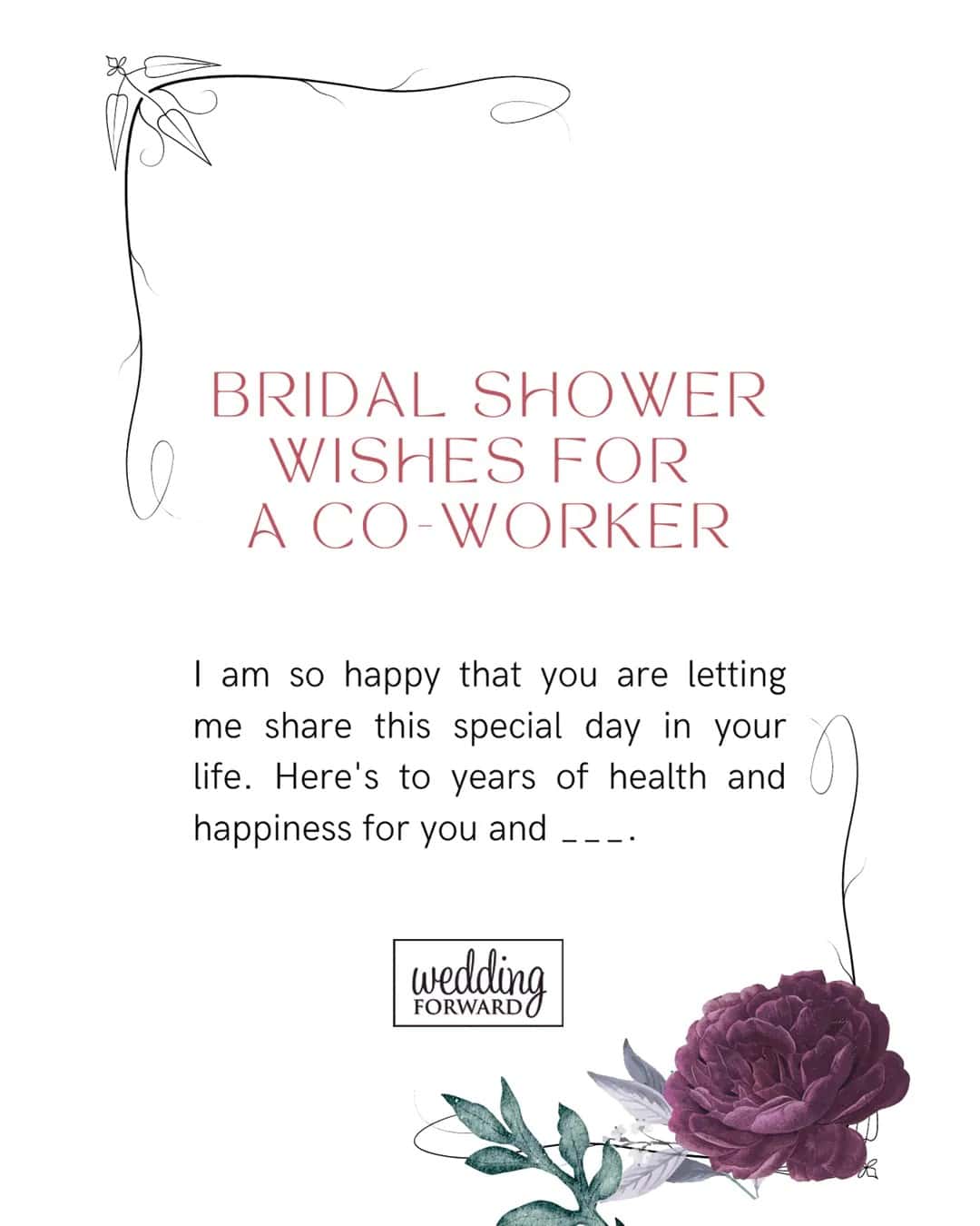 Bridal Shower Wishes for a Co-worker