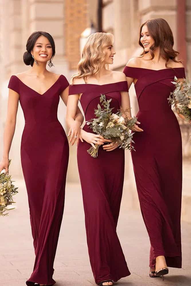 Burgundy Bridesmaids Dresses