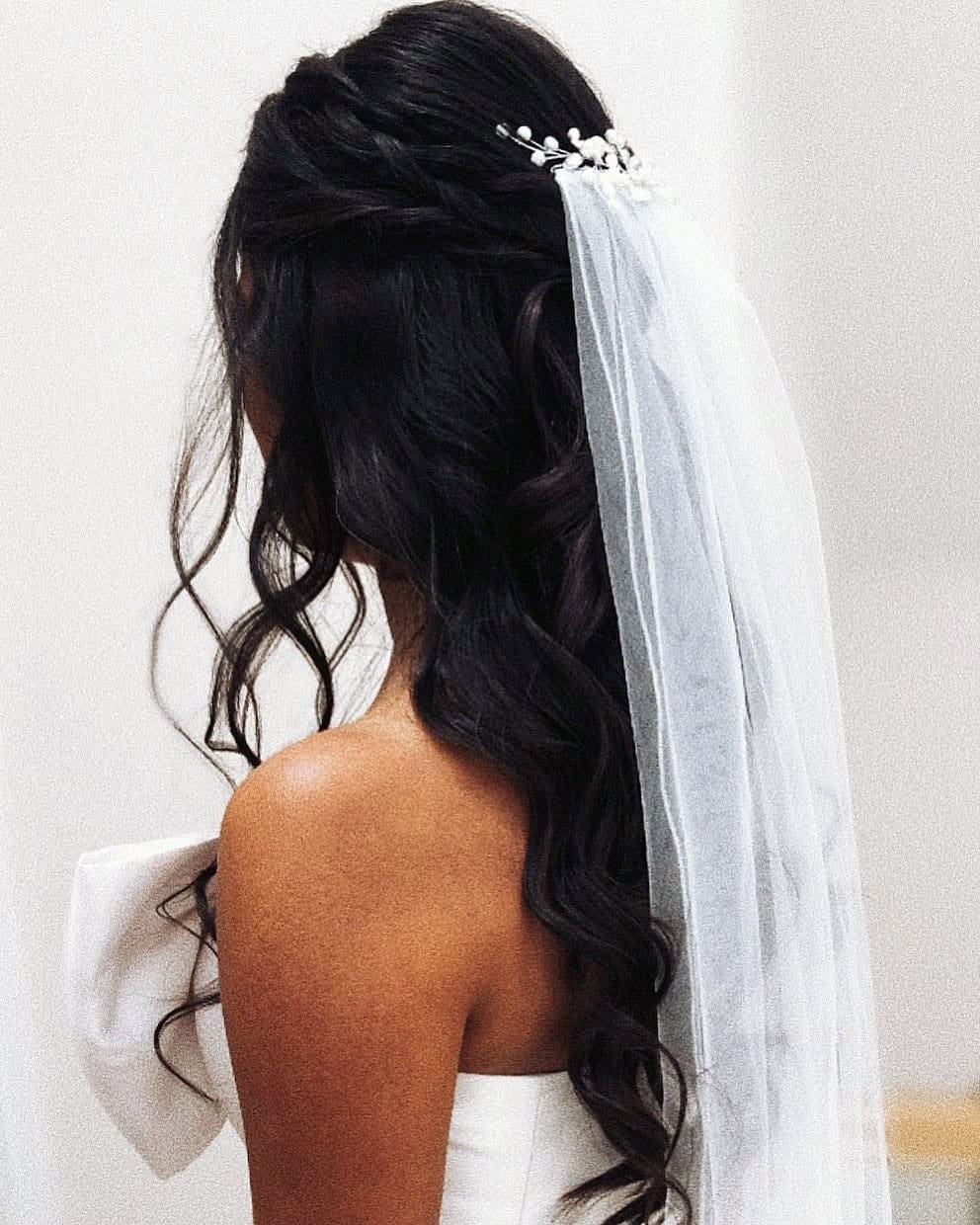 Half Up Half Down Wedding Hairstyles with Veil