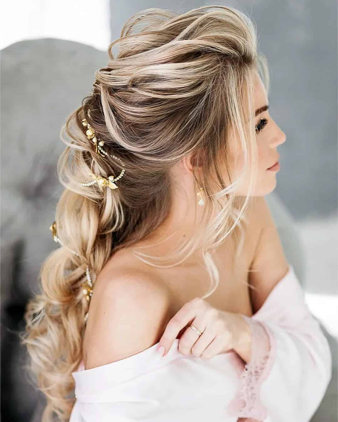 Wedding Hairstyle With Cascading Curls