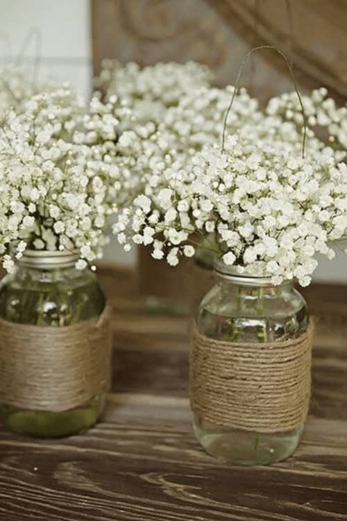 Mason jar flower holders