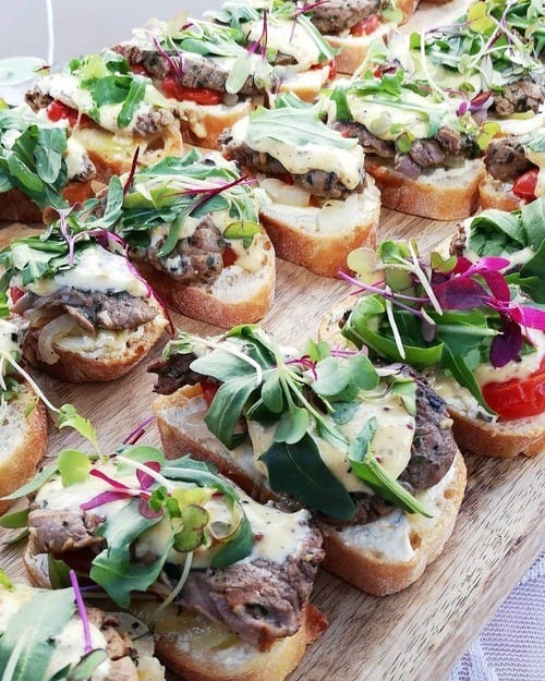 Steak and Arugula Canapés