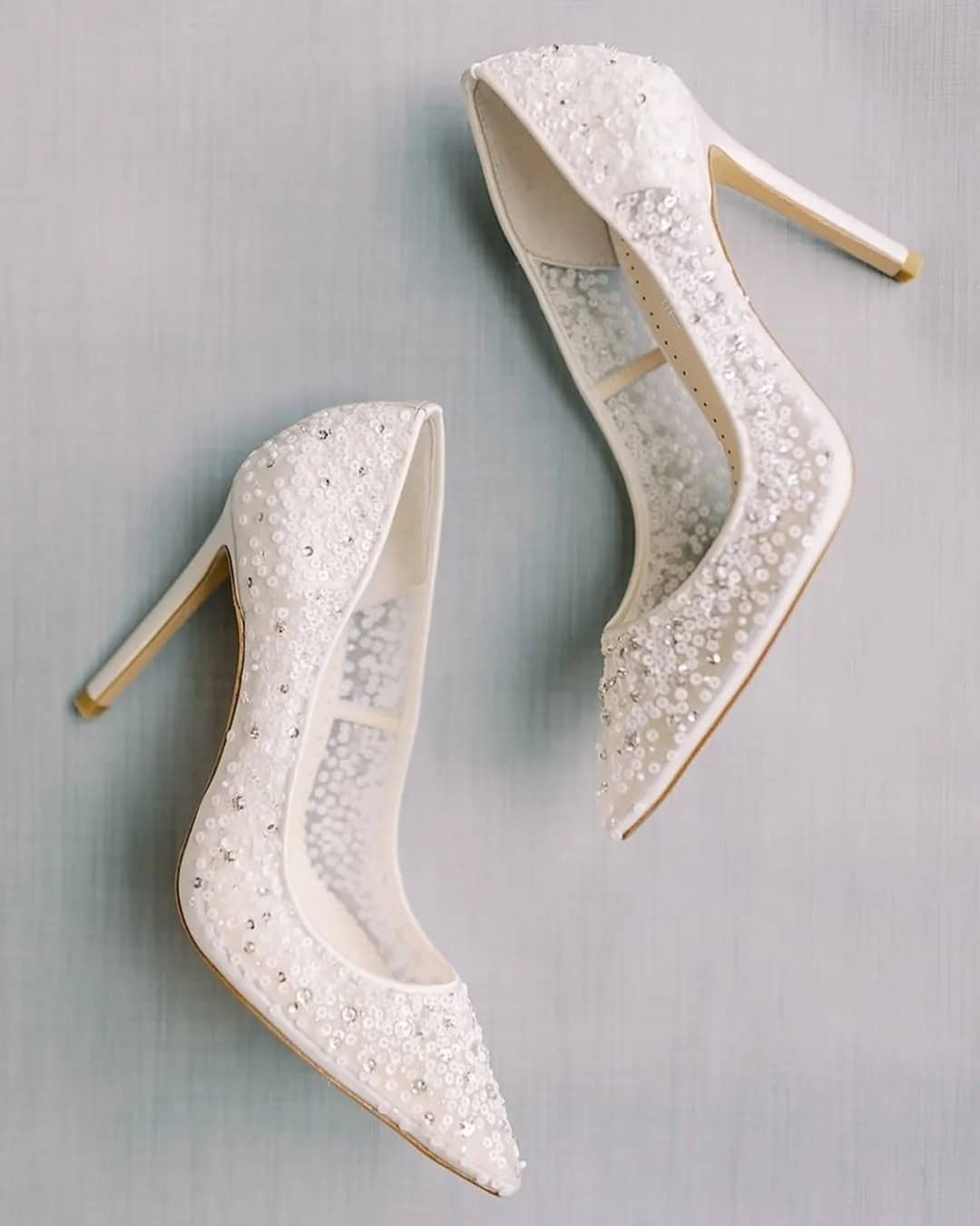 Clear Sequin Bridal Shoes