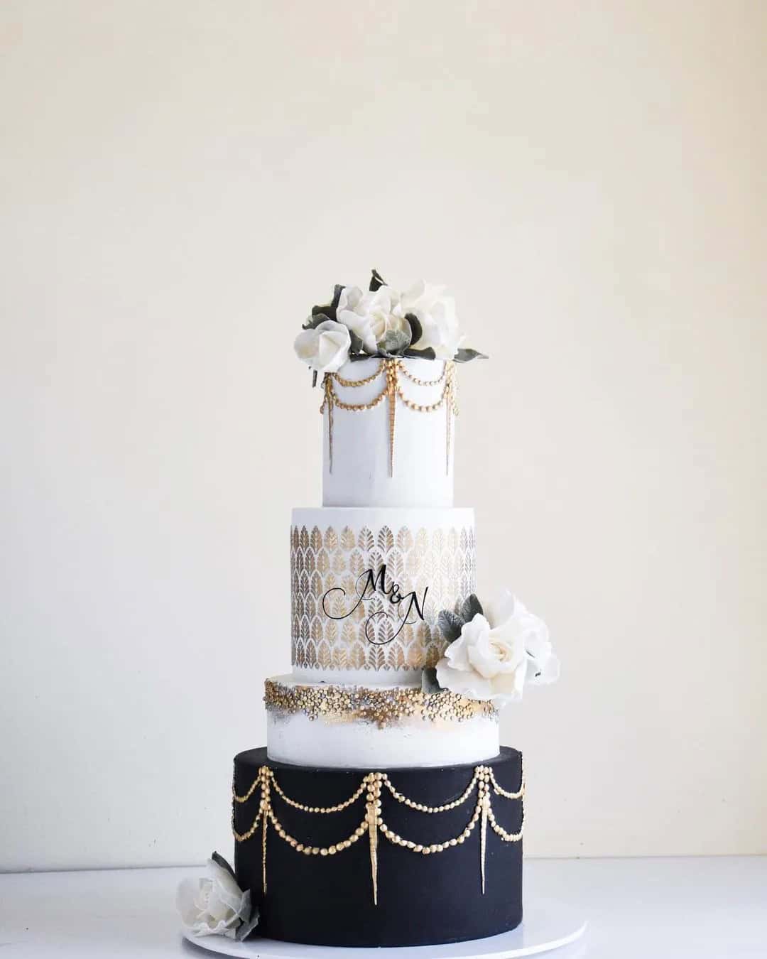 Black, White And Gold Cakes