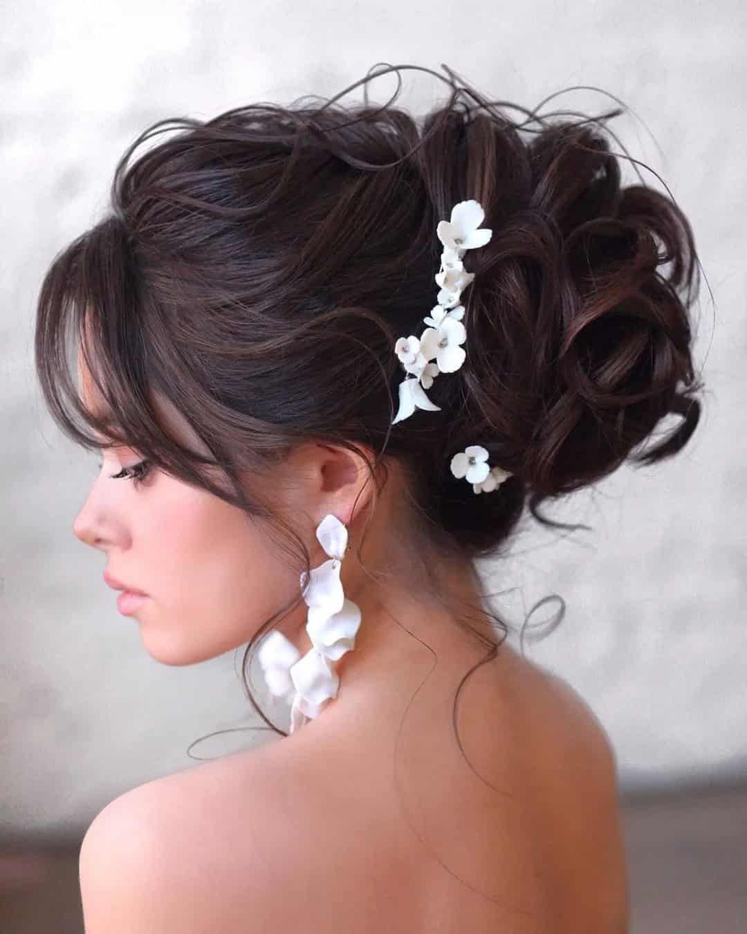 Wedding Hairstyles With Bangs For Medium Hair