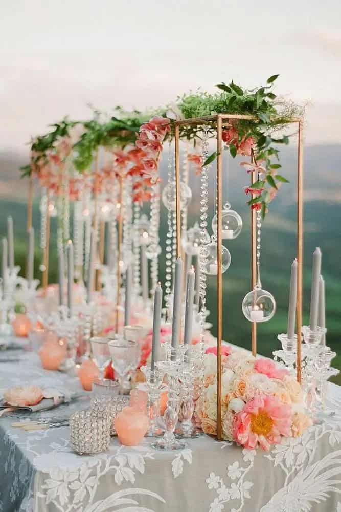 Coral and Peach Wedding Centerpieces