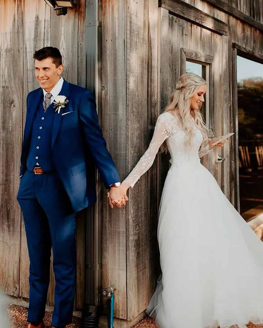 Blue And White Groom Attire Ideas