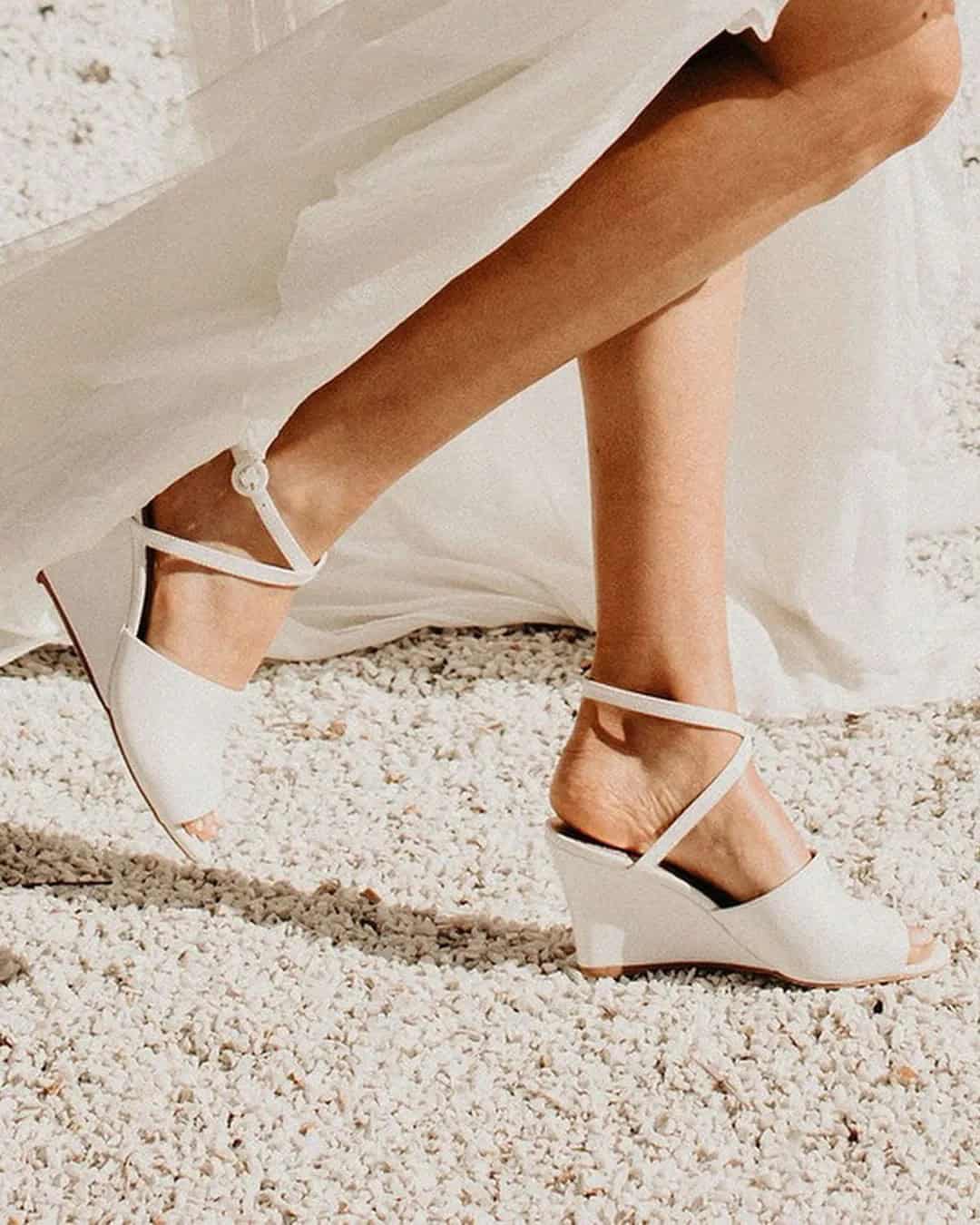 Low Heel Wedge Wedding Shoes