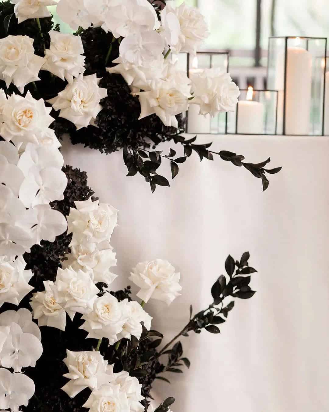 Black And White Ceremony Flowers