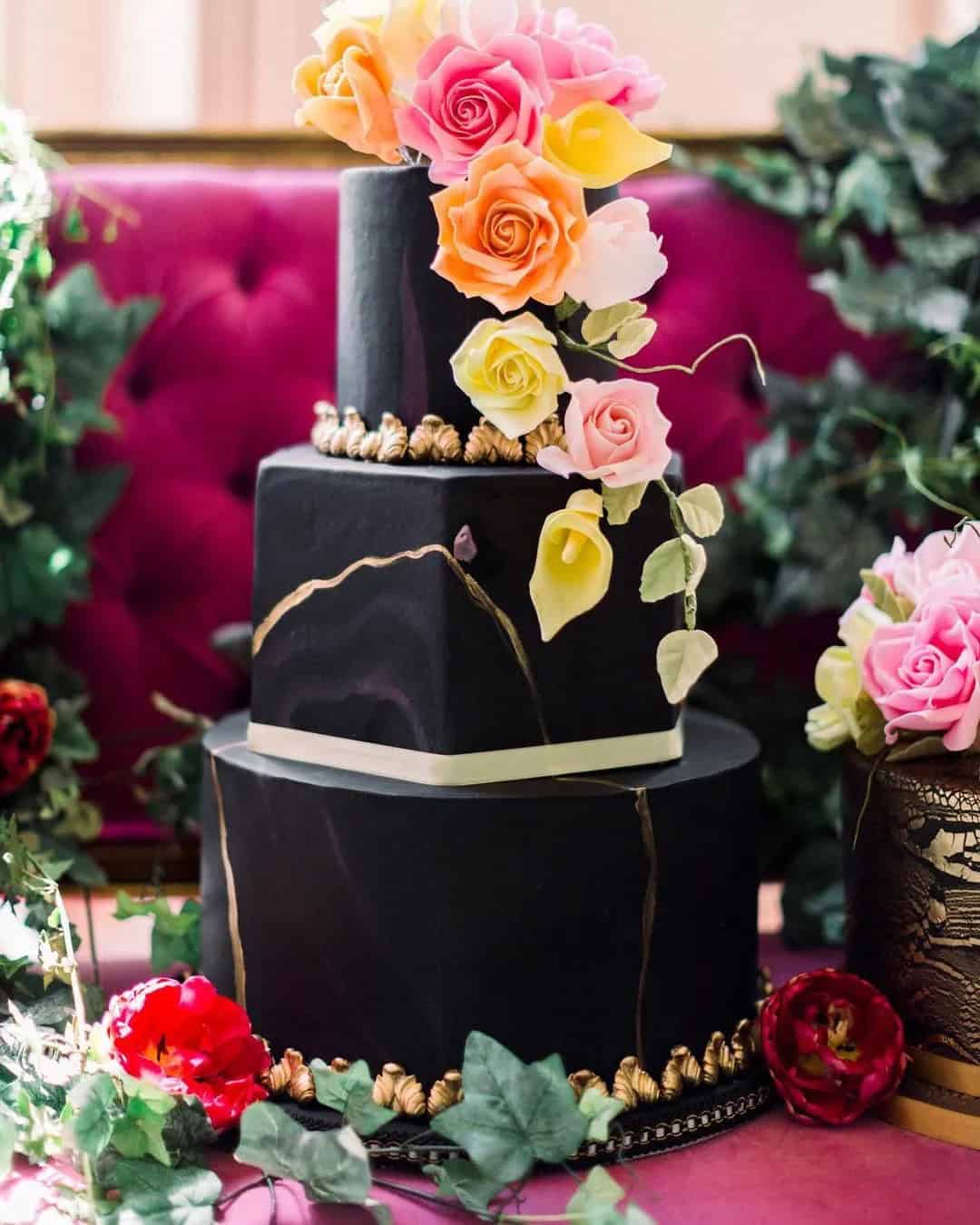 Elegant Black And Gold Cakes