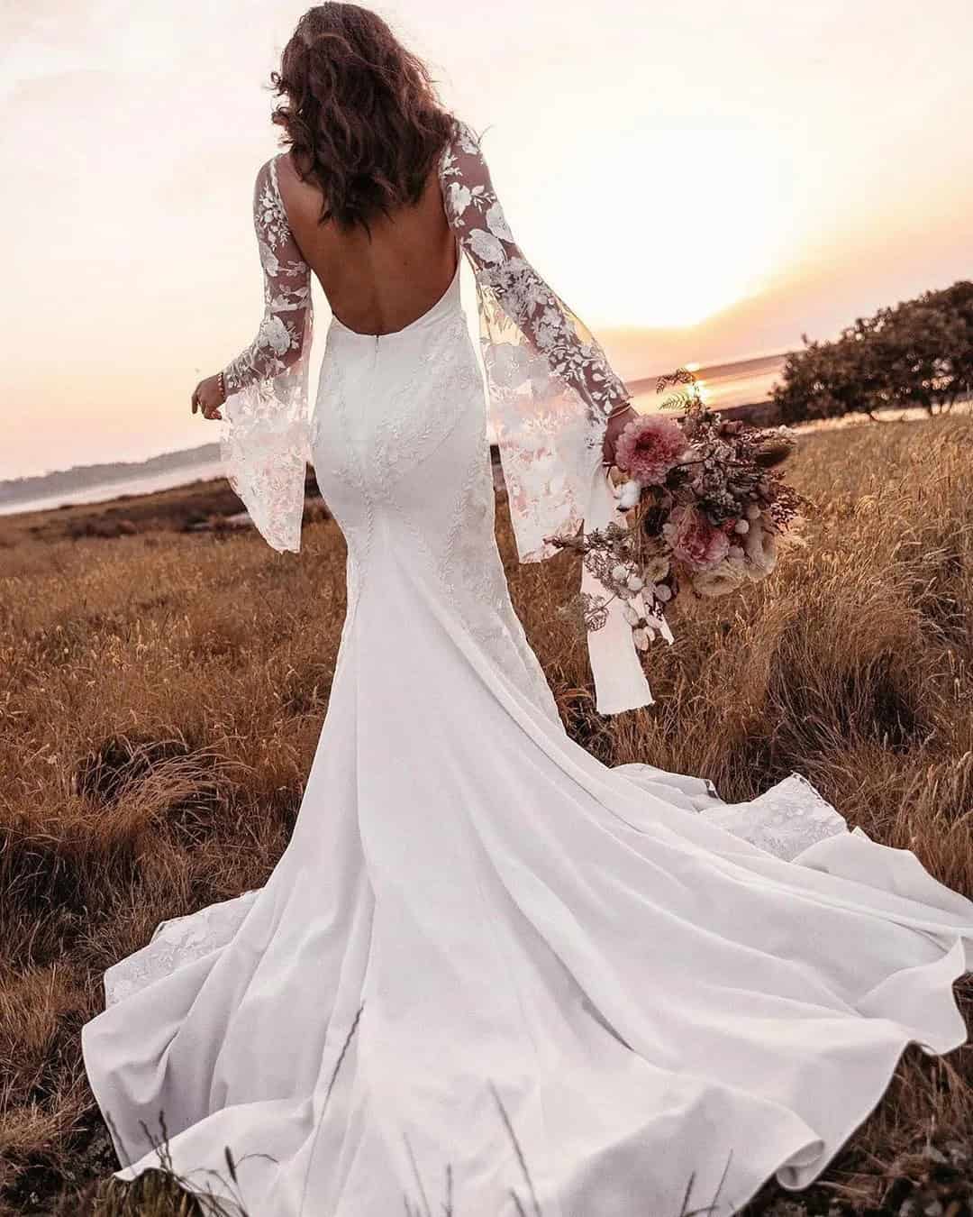 Backless Boho Wedding Dresses