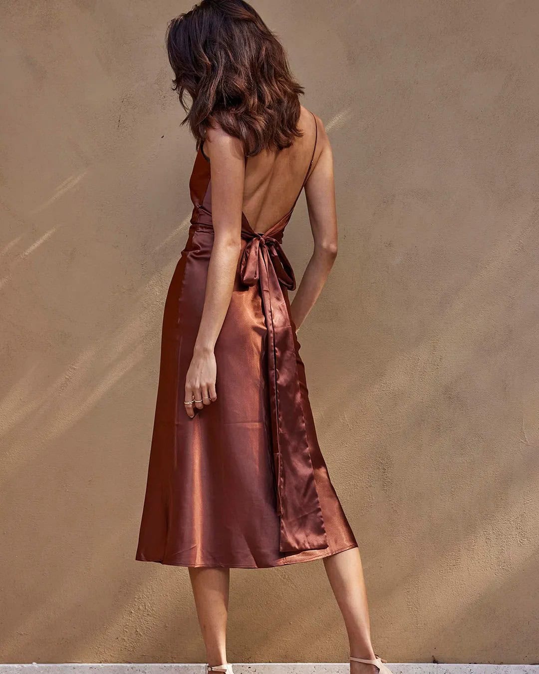 Satin Rust Bridesmaid Dress Ideas