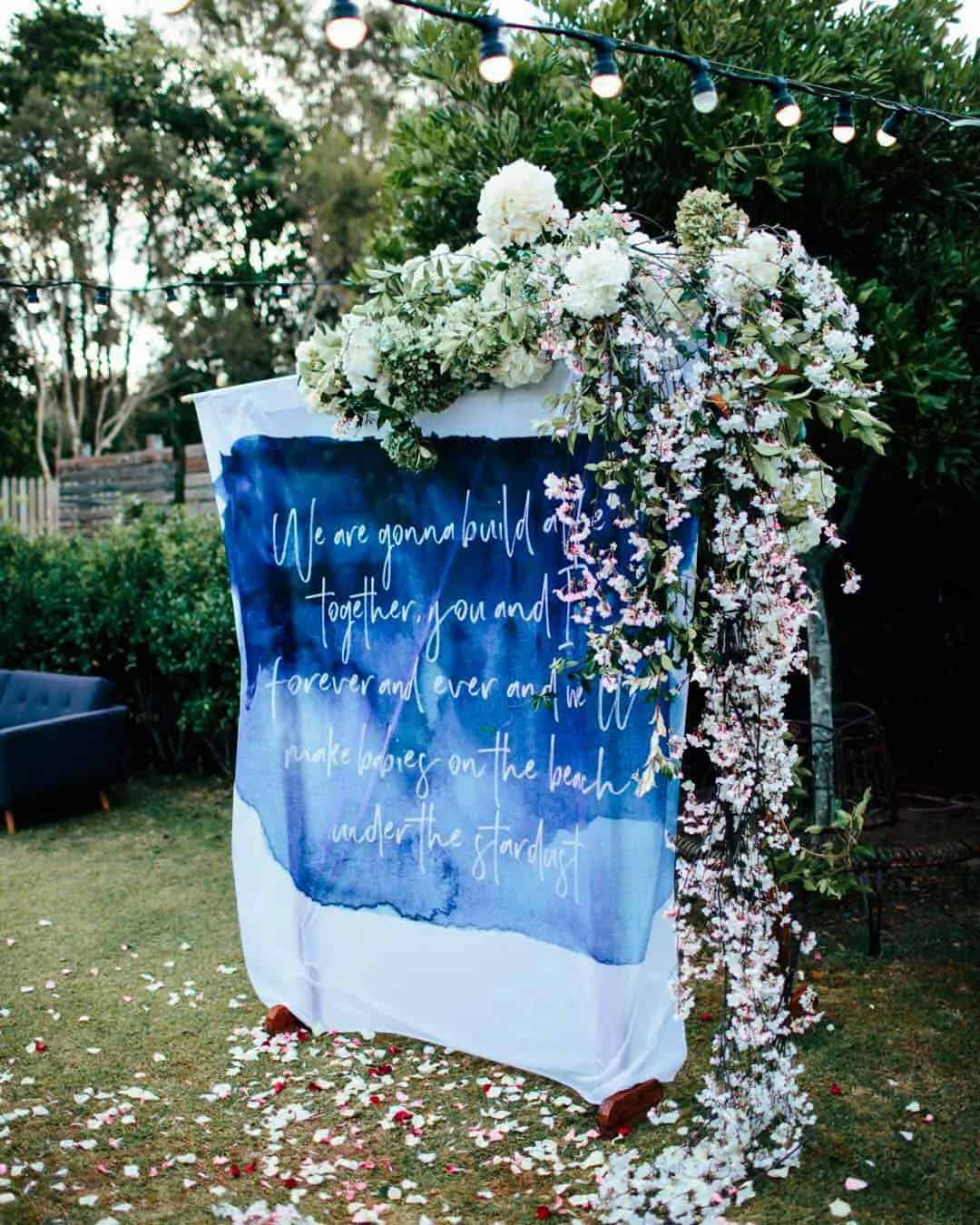 Blue And White Wedding Reception Decor