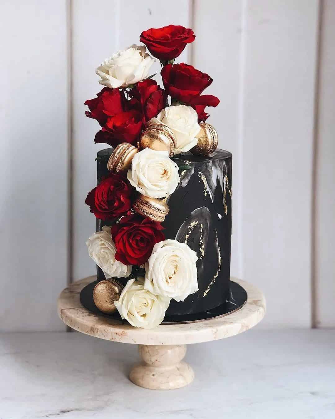 Black and Red Wedding Cake