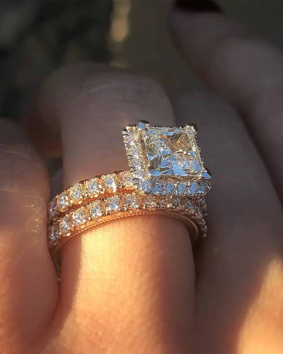 Princess Cut Diamond Rings In Set