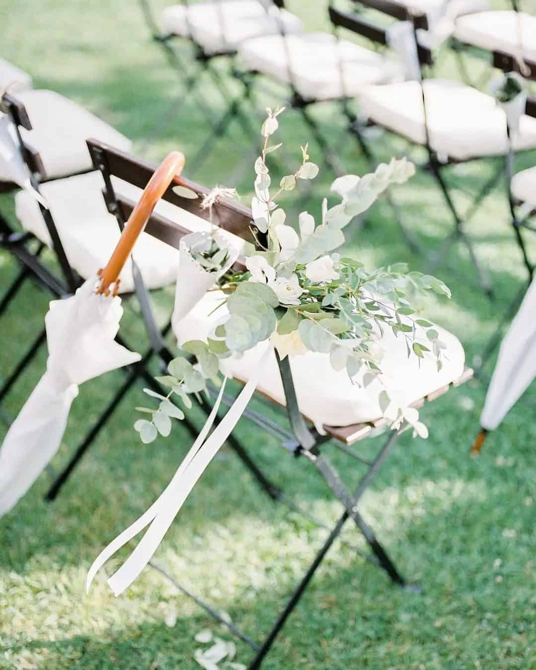 Wedding Chair Decorations Ideas with Ribbons and Tulle