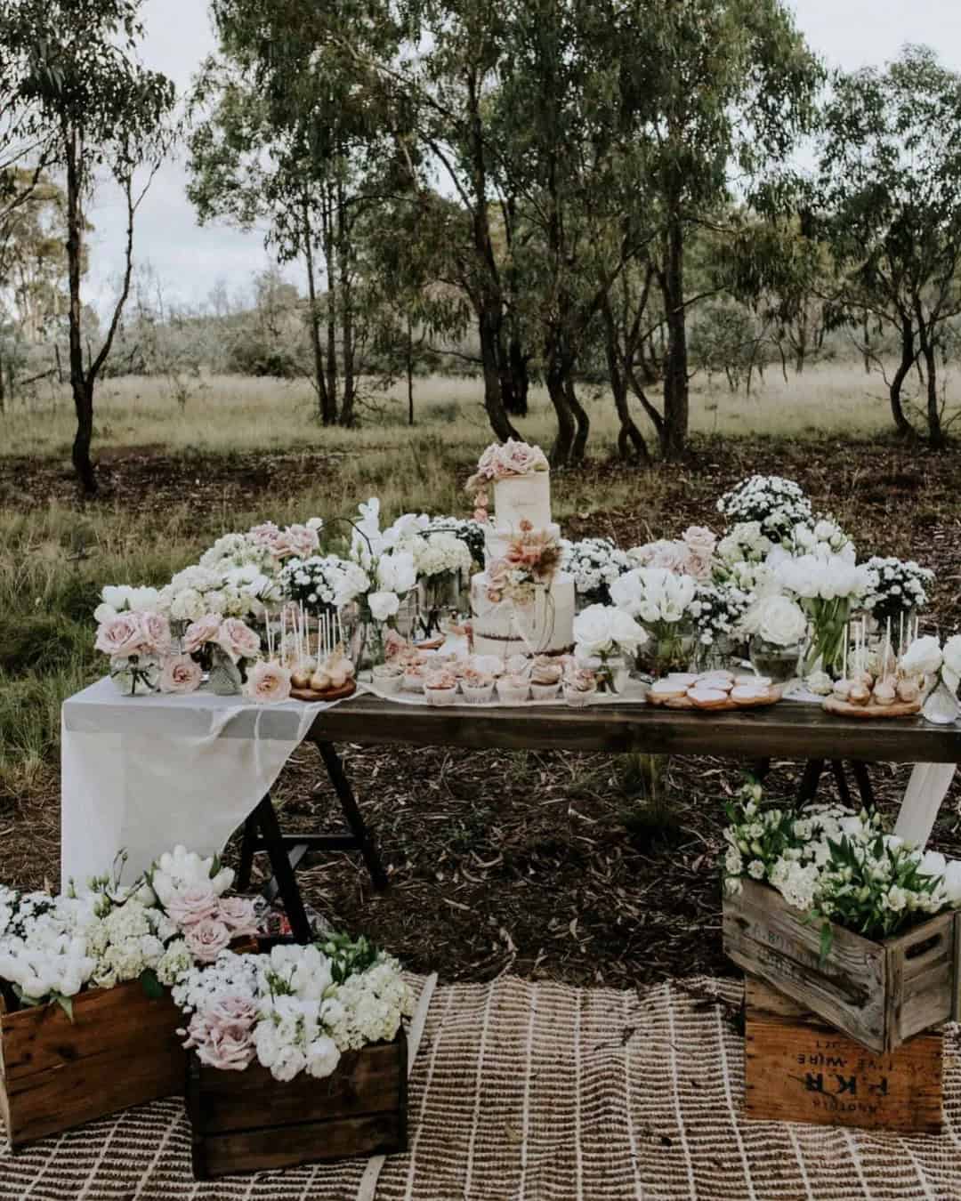 Vintage and Modern Wedding Dessert Bar