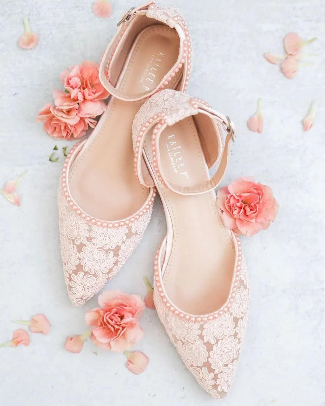 Lace Blush Shoes for Weddings