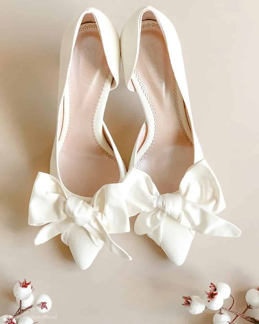 White Low Heel Wedding Shoes