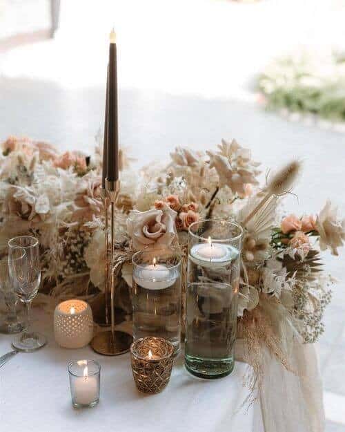 Floating candles and roses