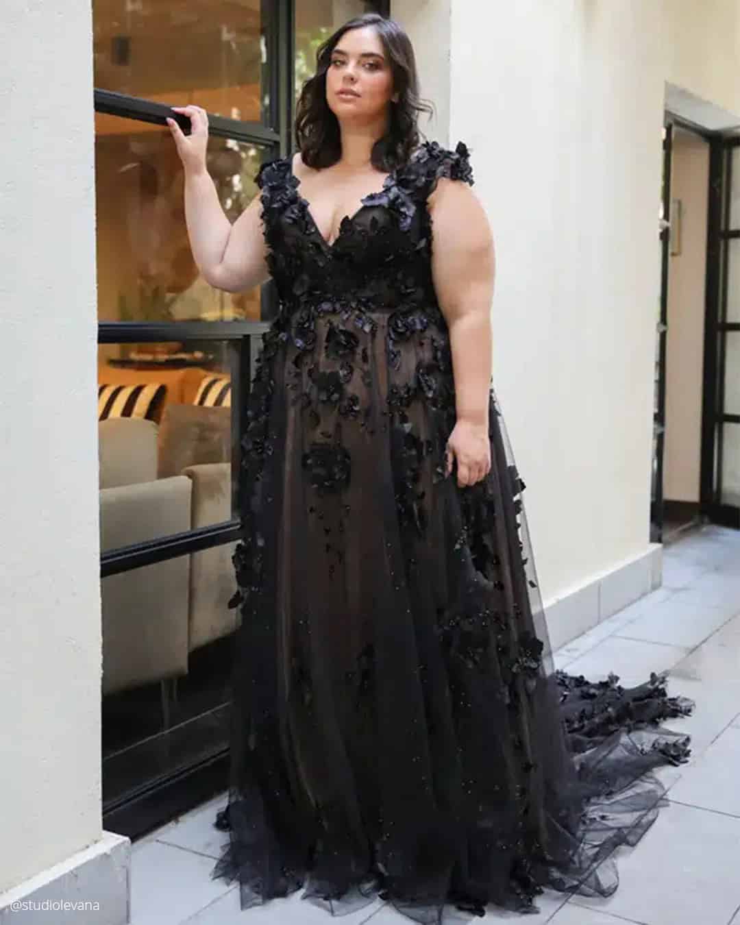 Black Wedding Dresses Plus Size