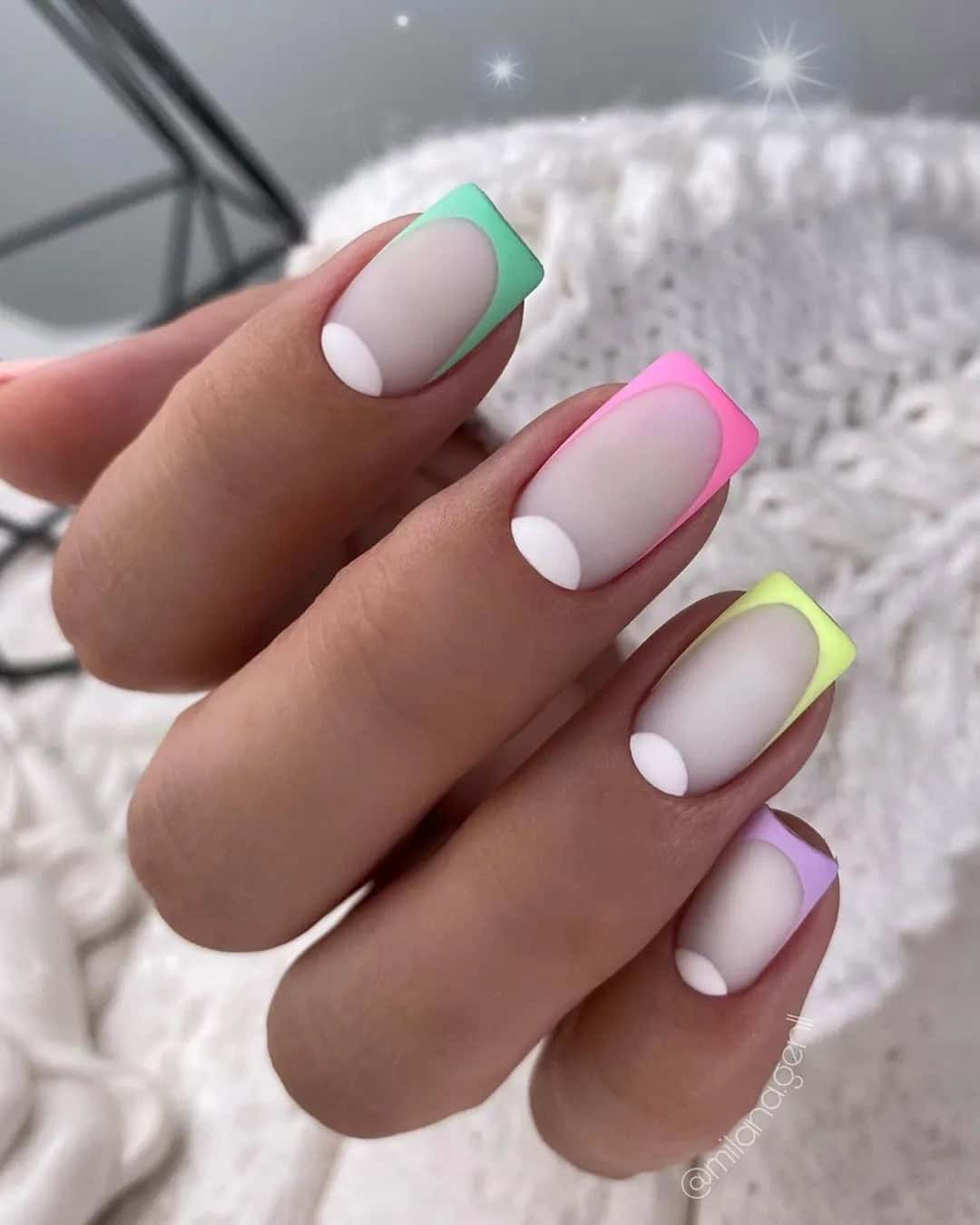 Add Some Colors to French Manicure