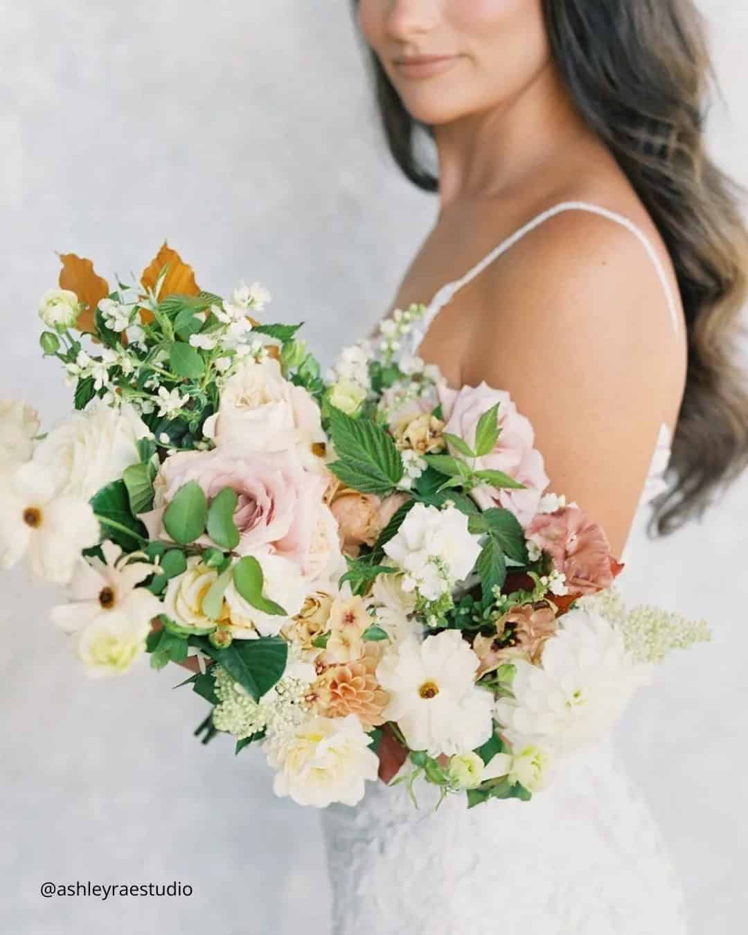 Cascading Winter Wedding Bouquets