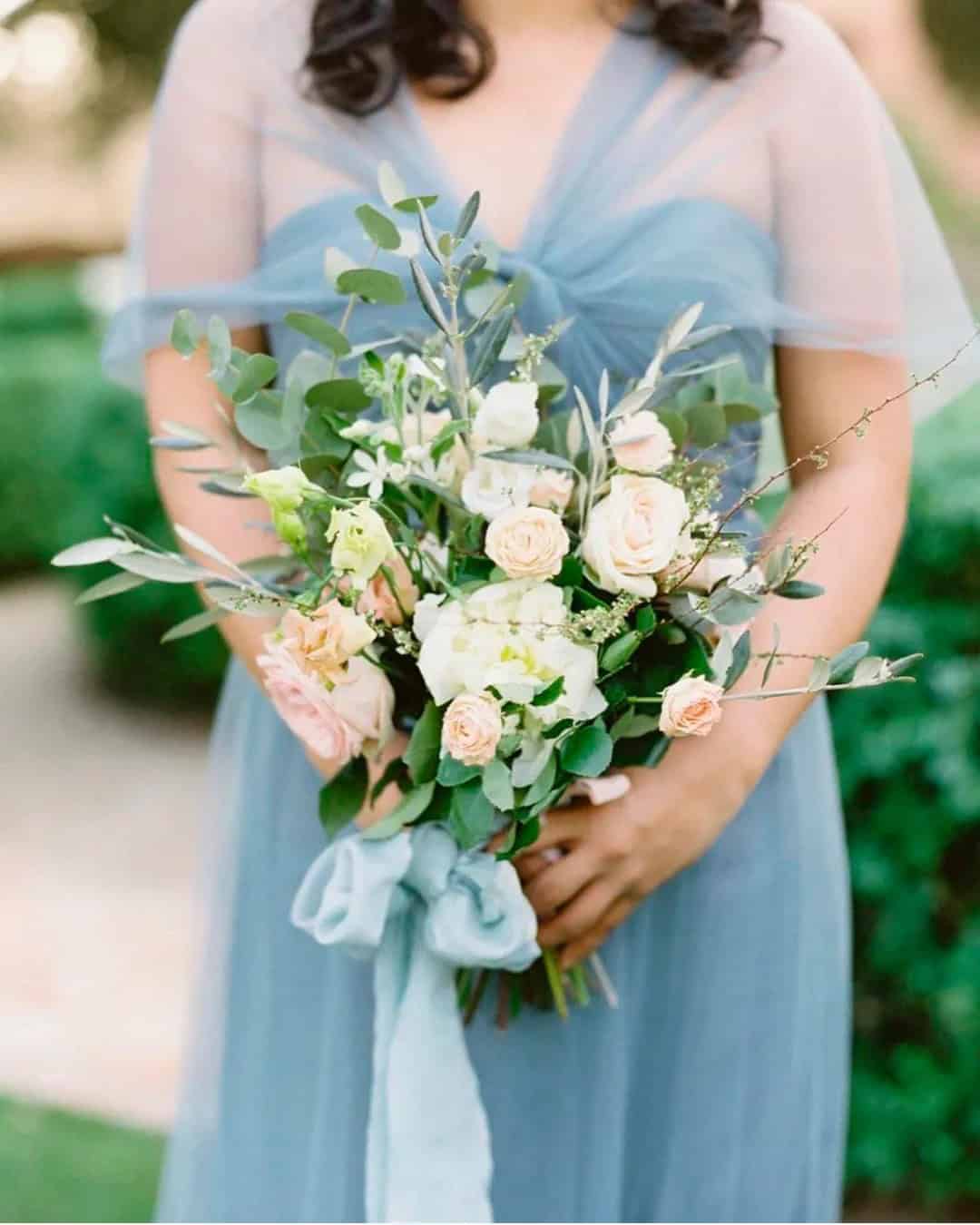 Blue And White Wedding Bouquets