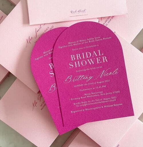 15 Hot Pink Bridal Shower Invitation Cards