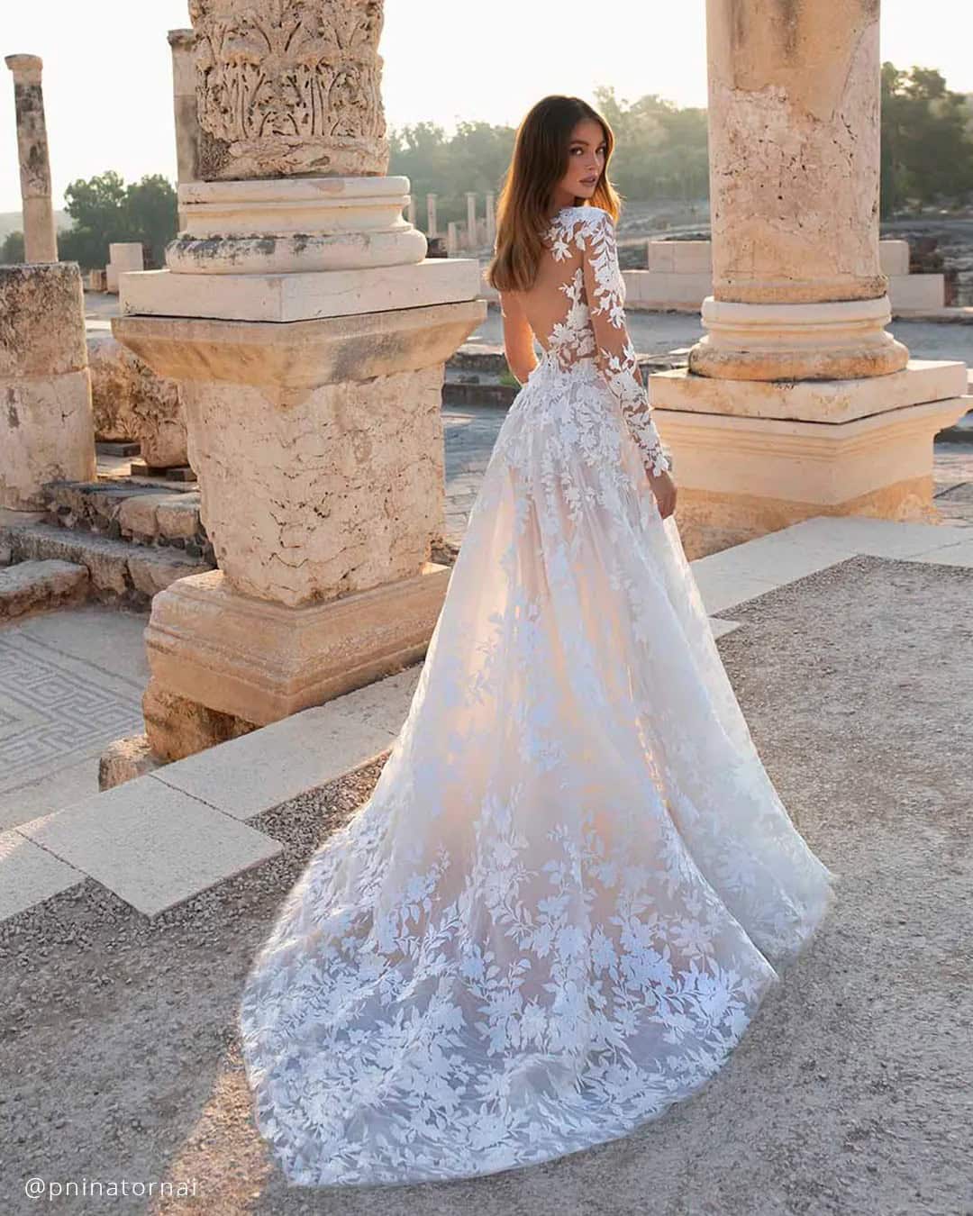 Pnina Tornai Floral Wedding Dress