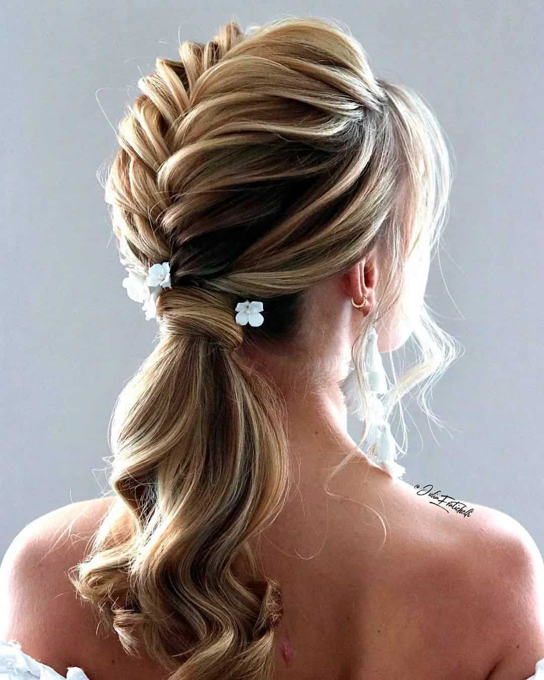 Bridal Ponytail Hairstyles With Braids