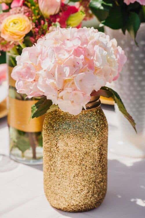 Gold glitter bomb jars