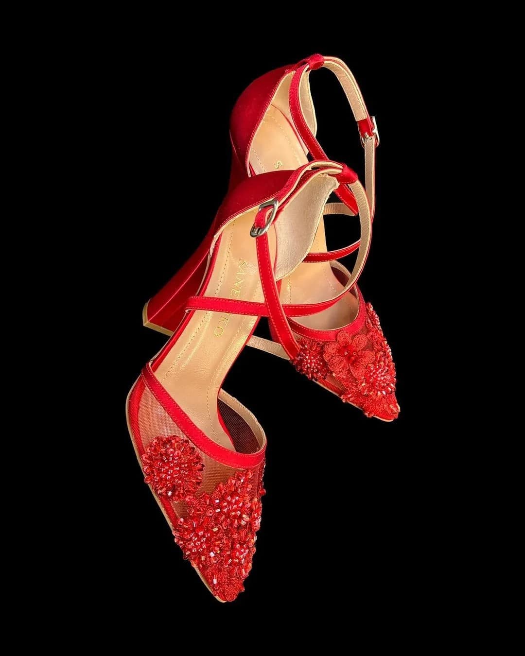 Lace Shoes In Red