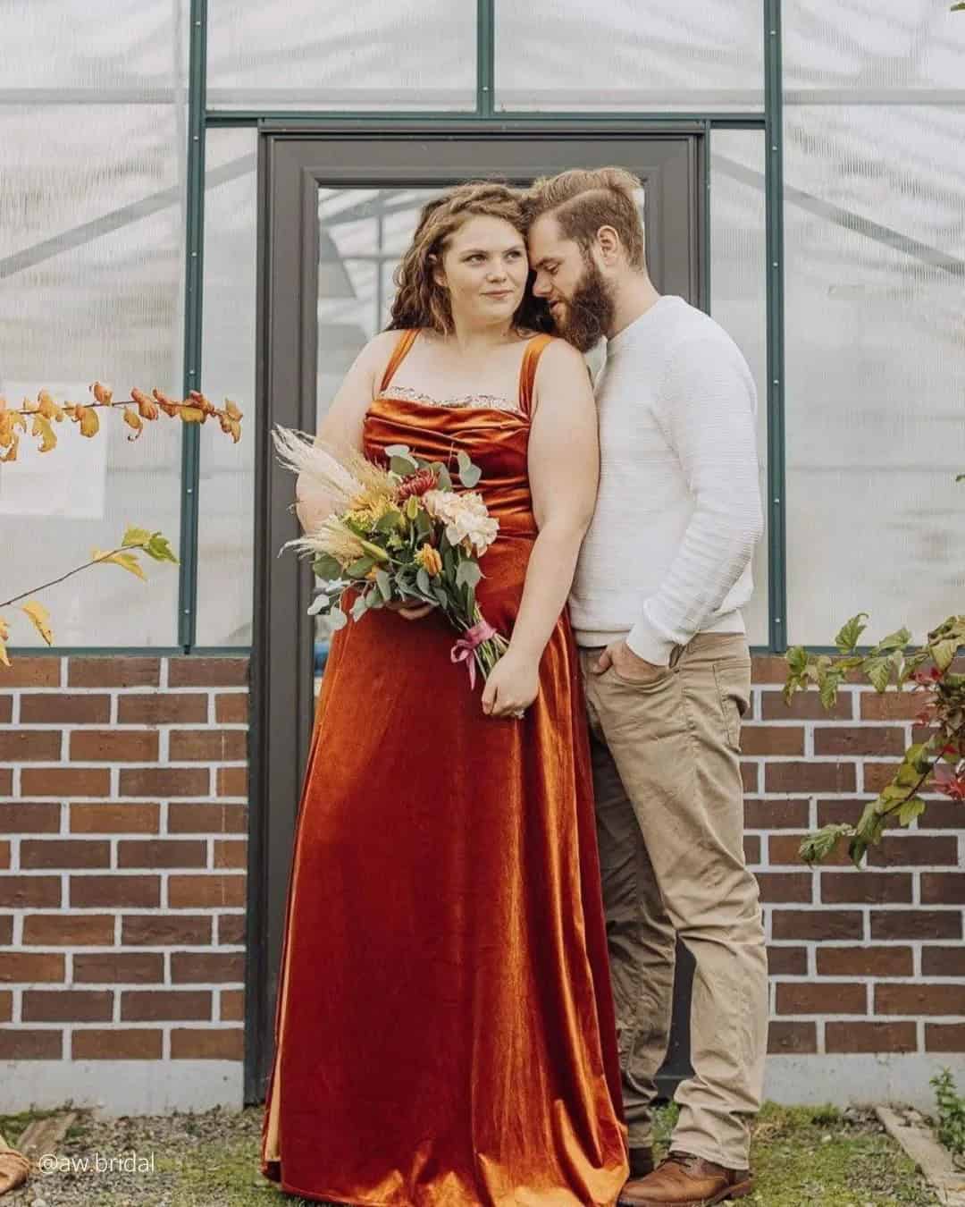 Rust Color Dress for Wedding