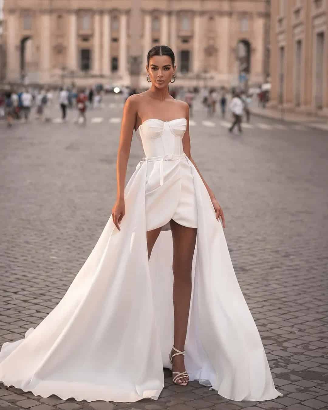 Long To Short Convertible Wedding Dress Ideas