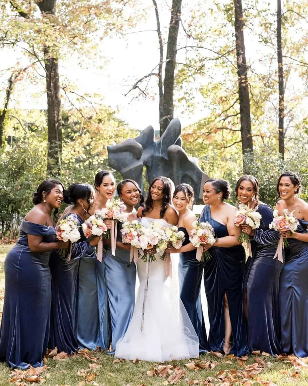 Velvet Dresses In Blue