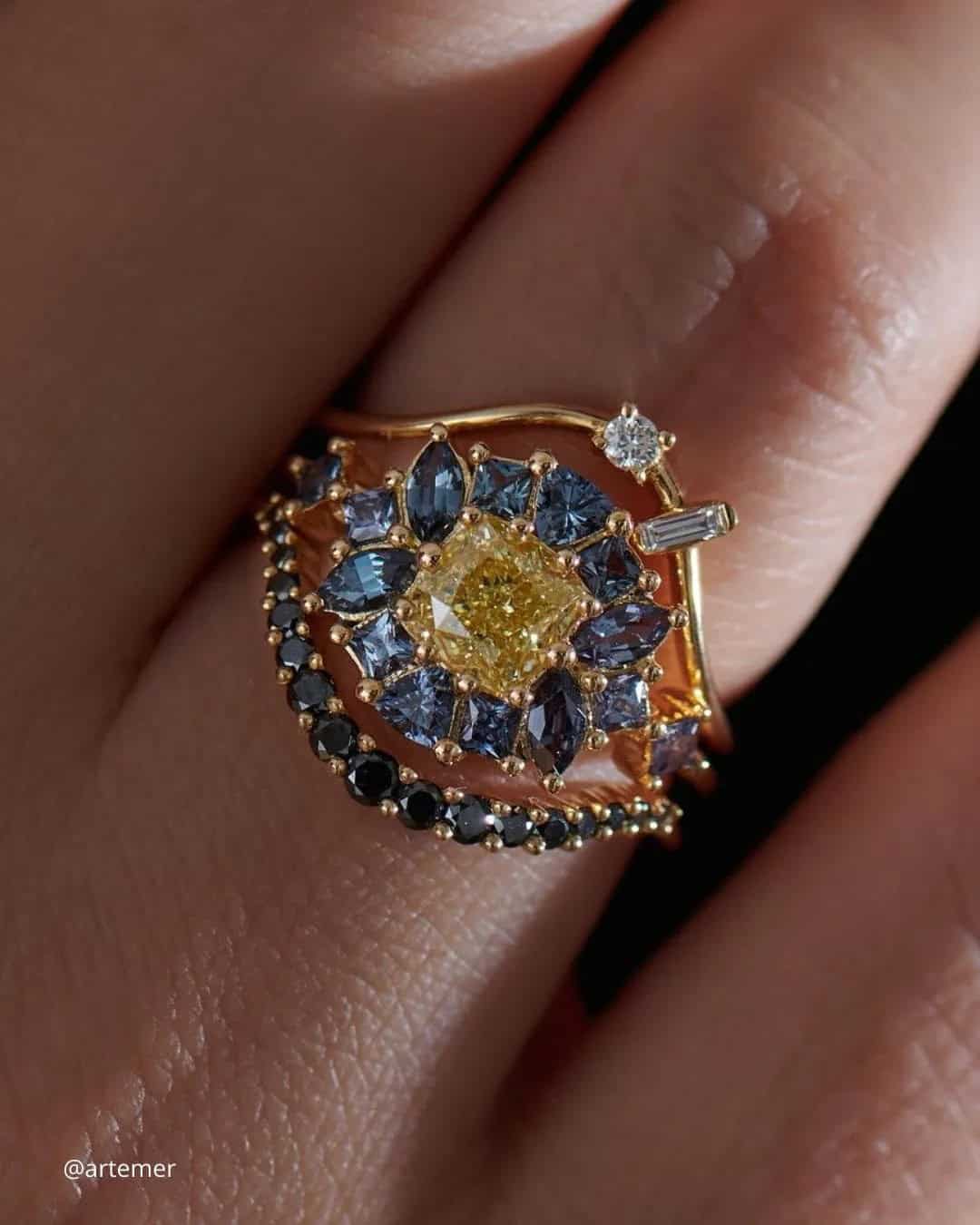 Art Deco Engagement Rings With Gemstones