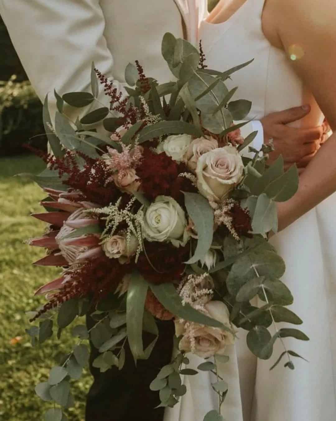 Natural Bridesmaids Bouquets with Greenery