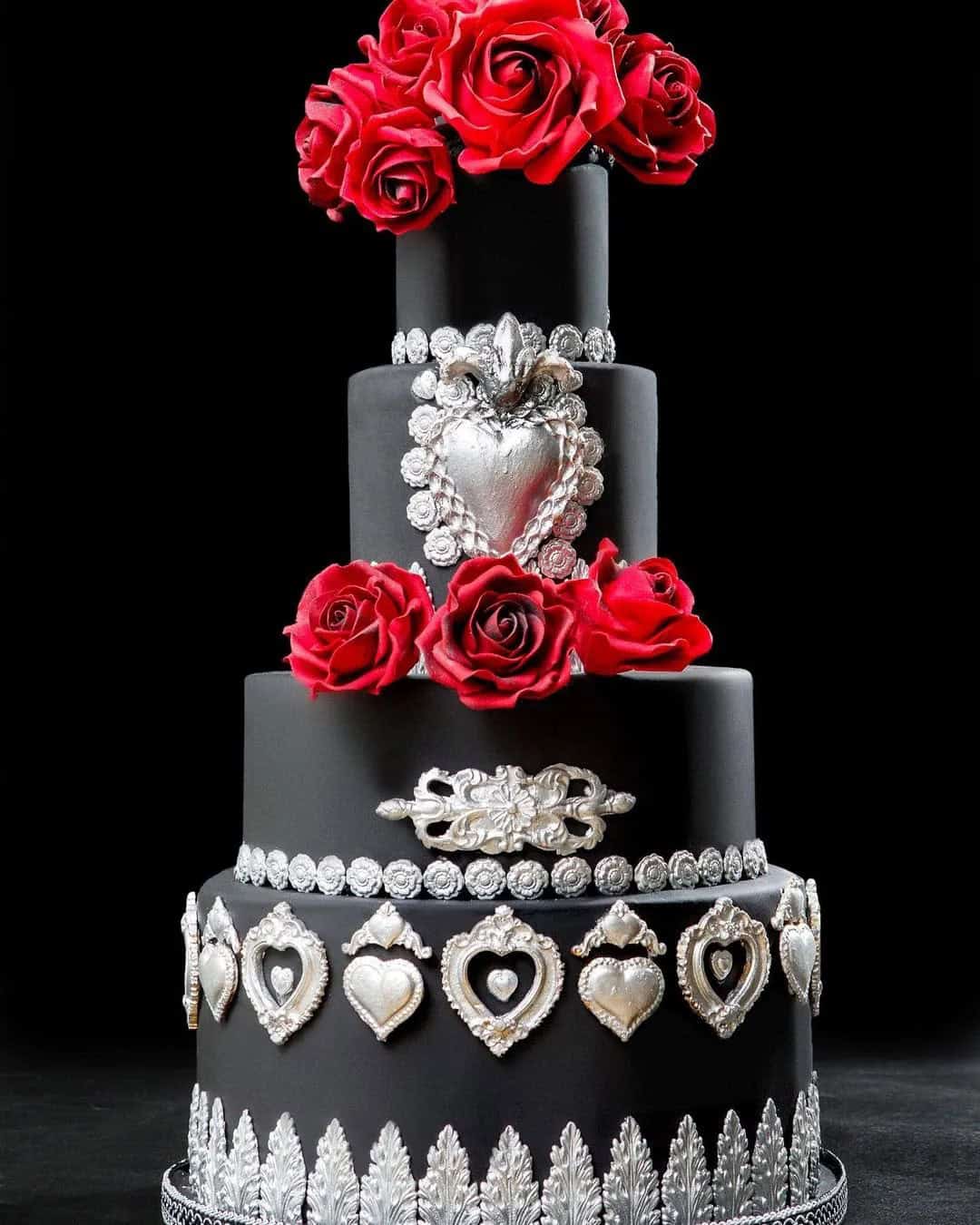 Black and Red Wedding Cake