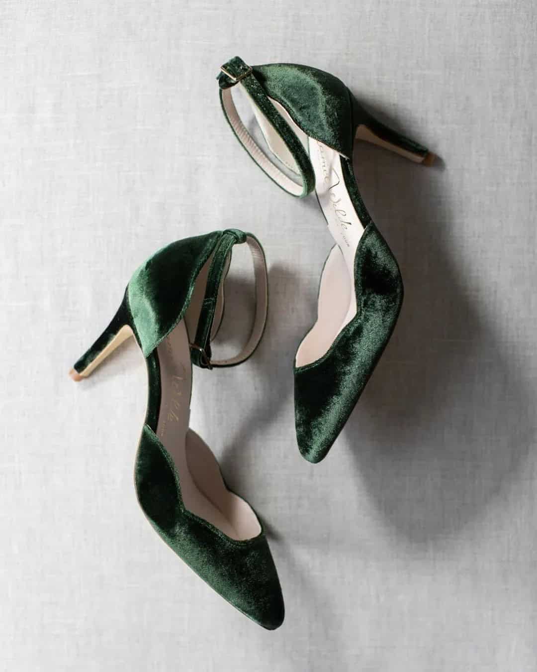 Green Velvet Shoes Wedding