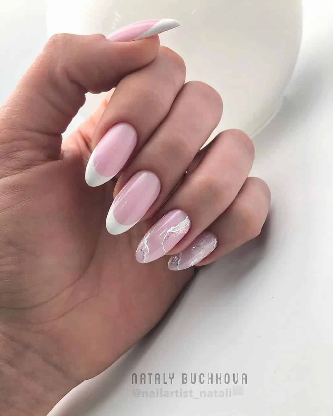 French Manicure For Almond Nails