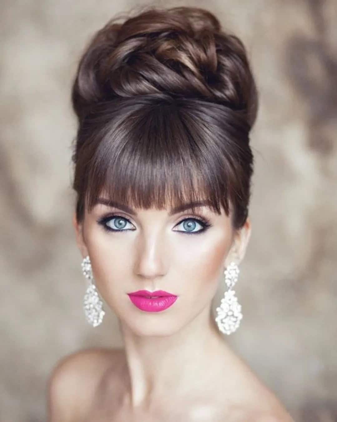 Wedding Hair With Blunt Bangs