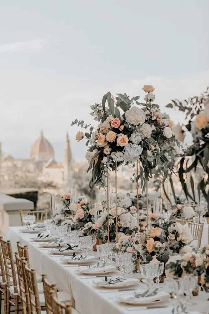 Coral and Peach Wedding Centerpieces