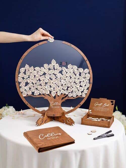 Wooden Tree Acrylic Frame Wedding Guestbook