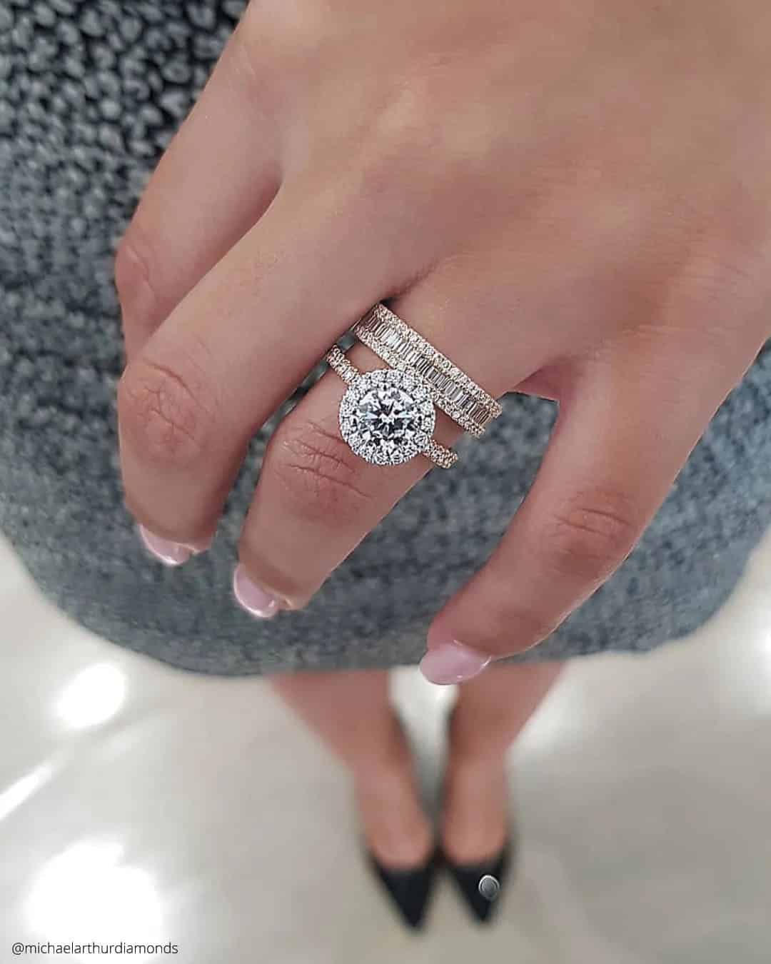 Pave Band Engagement Rings