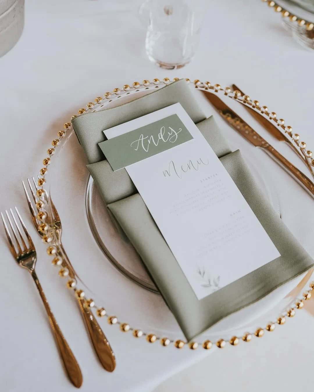 Sage Green Stationery for a Wedding