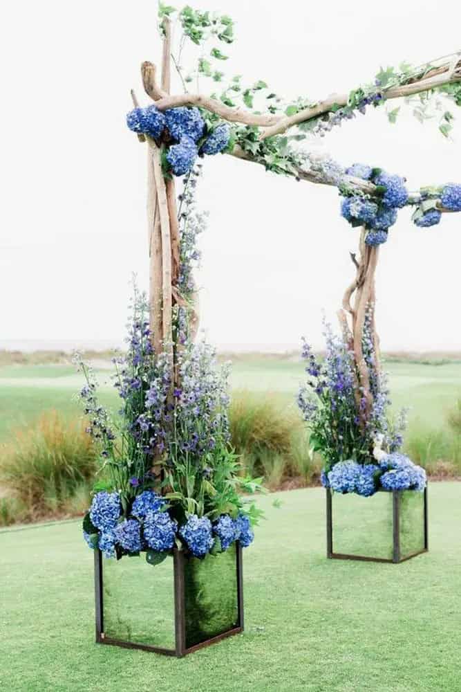 Arches in a Blue Wedding Theme