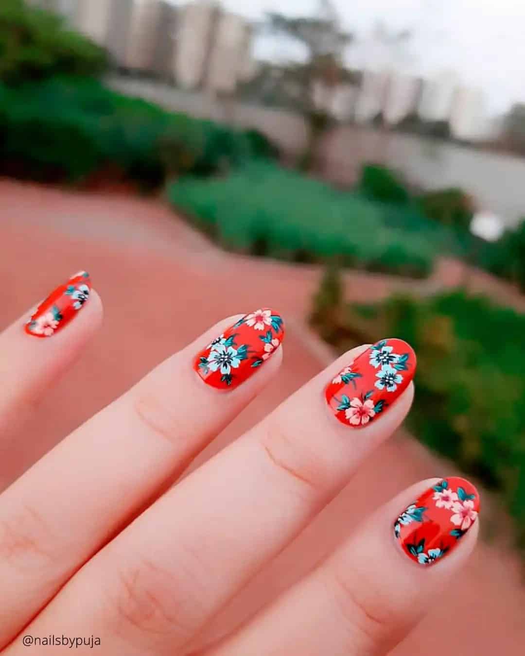 Flowers On Indian Bride Nails