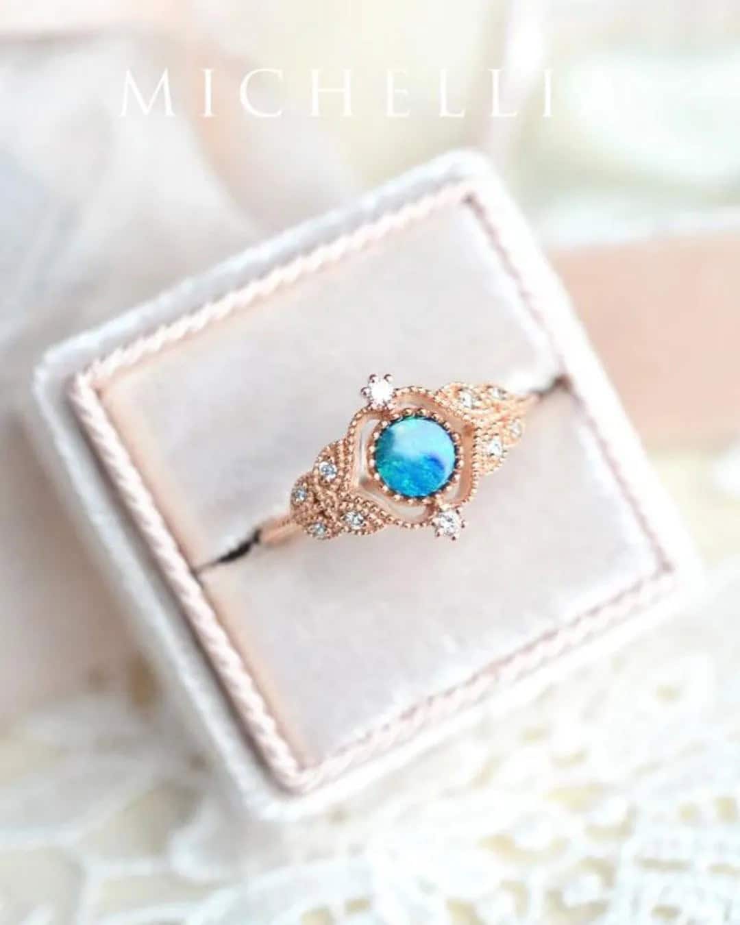 Stylish Black Opal Engagement Ring